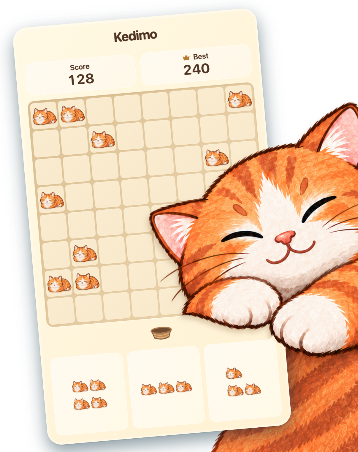A ginger cat hugging a Kedimo puzzle board